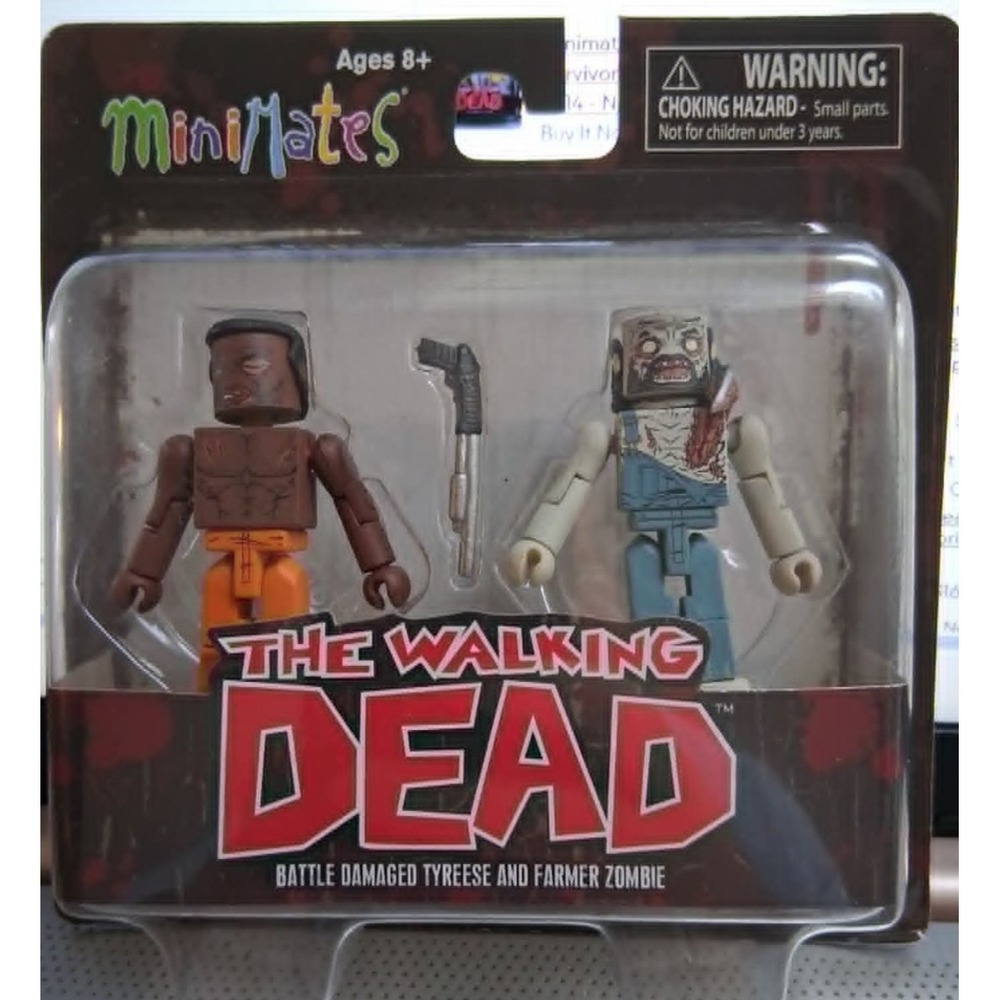 Minimates - The Walking Dead - Battle Damaged Tyrese & Farmer Zombie  2013 - New